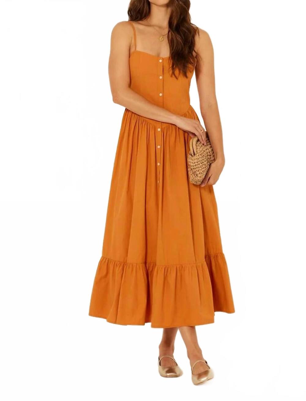 NEW BILA77 harrington button front dress in orange